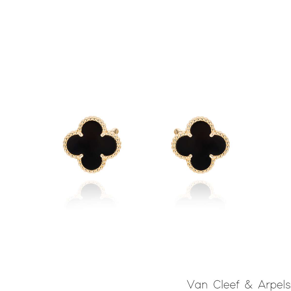 Van Cleef & Arpels Yellow Gold Onyx Vintage Alhambra Earrings VCARA44200 Van Cleef & Arpels Yellow Gold Onyx Vintage Alhambra Earrings VCARA44200